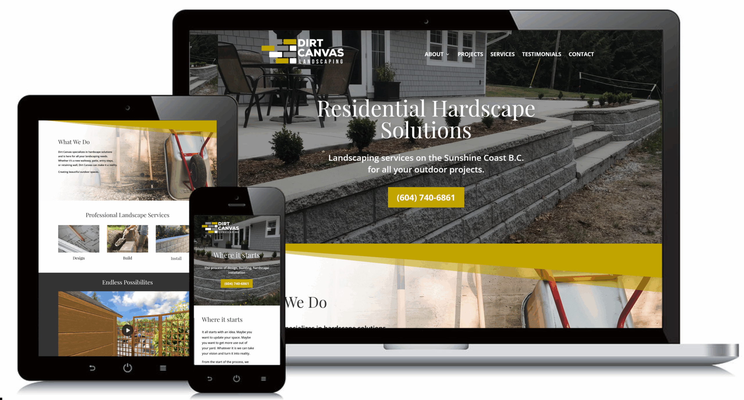 web site mock up dirt canvas new